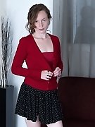 Ana Molly strips naked all dressed in red